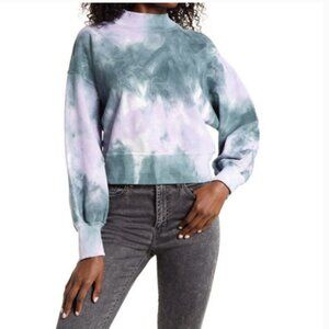 All in Favor Women’s Tie Dye Puff Sleeve Sweatshirt, Size Large - small
